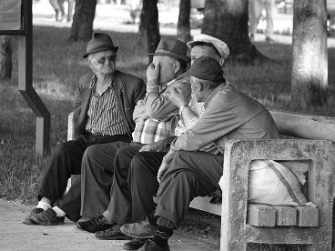 Old men in Pogradec - Albania